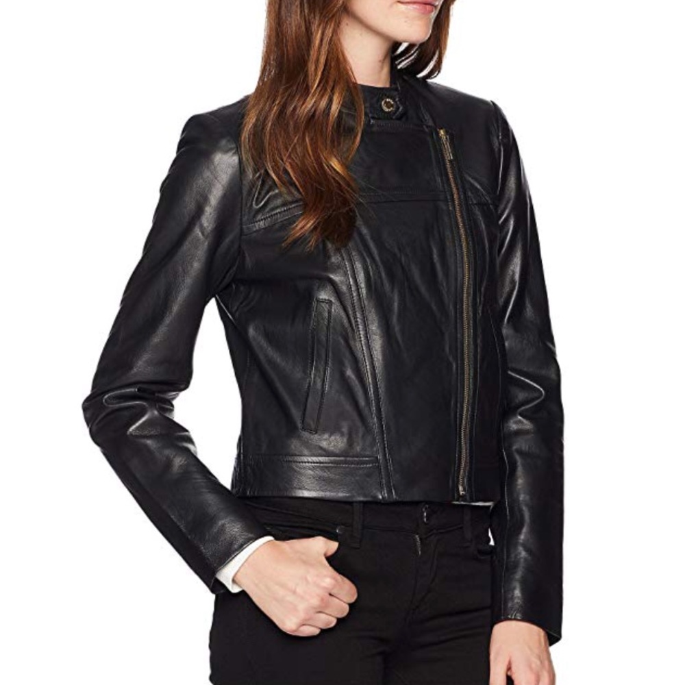 SOLD 🛍 MICHAEL Michael Kors Leather Moto Jacket - Picture 4 of 7